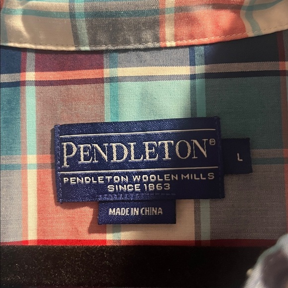 Pendleton L Mens Plaid Button Down Long Sleeve Cotton Shirt‎ - Picture 6 of 7